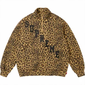 Supreme Slant Appliqué Leopard Half Zip Pullover