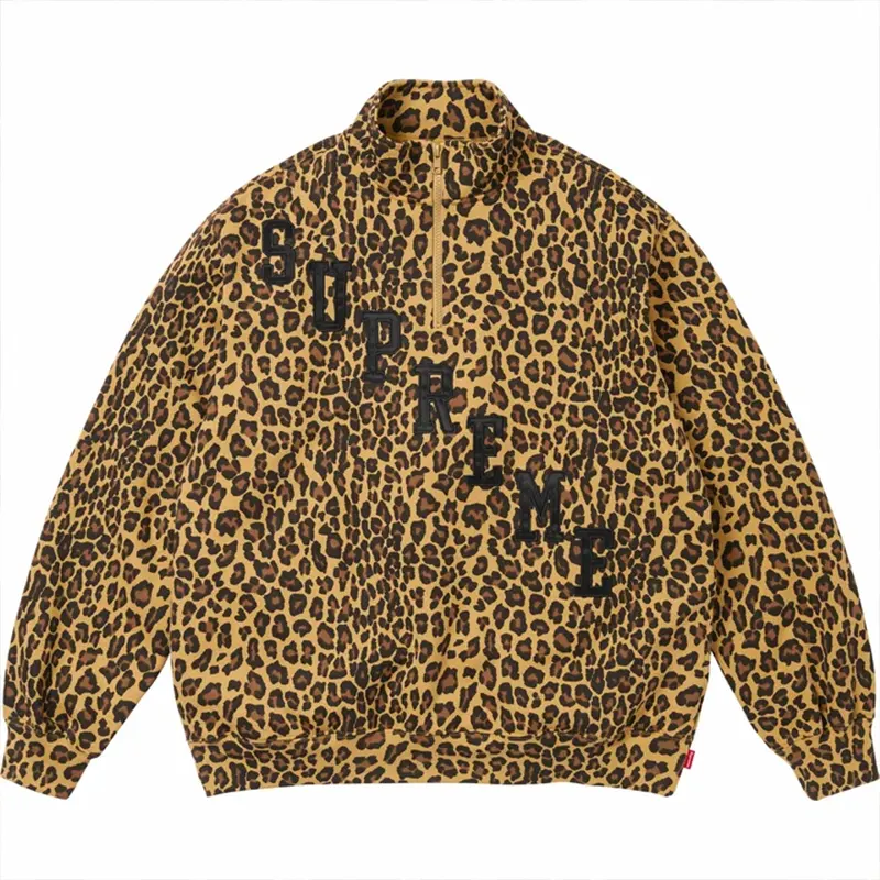 Supreme Slant Appliqué Leopard Half Zip Pullover Supreme Slant Appliqué Leopard Half Zip Pullover