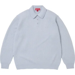 Supreme Small Box Light Blue Sweater Polo