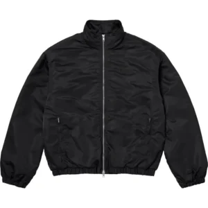 Supreme Stand Collar Black Lined Nylon Jacket