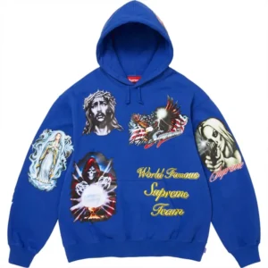 Supreme Stickers Royal Hooded Sweatshirt