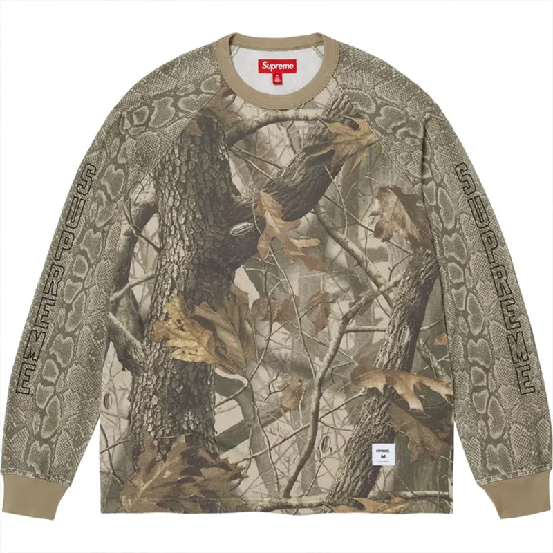 Supreme Wildlife Hardwood Camo Raglan Long Sleeves Top Supreme Wildlife Hardwood Camo Raglan Long Sleeves Top