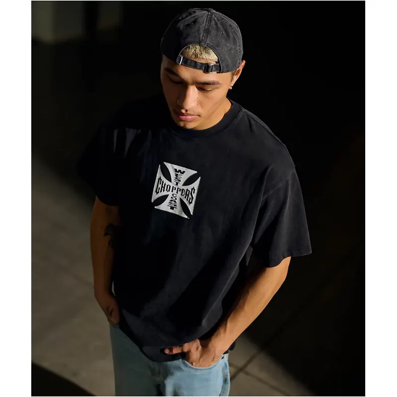 West Coast Choppers Flat Logo Black Wash T-Shirt 2 West Coast Choppers T-shirt <p>Bring classic moto and garage-inspired attitude to your wardrobe with the West Coast Choppers T-shirt. Its bold graphic identity makes it an easy statement piece with denim, boots, or casual streetwear layers. Shop the West Coast Choppers T-shirt online for everyday outfits, biker-inspired styling, and a rugged graphic tee look.</p>