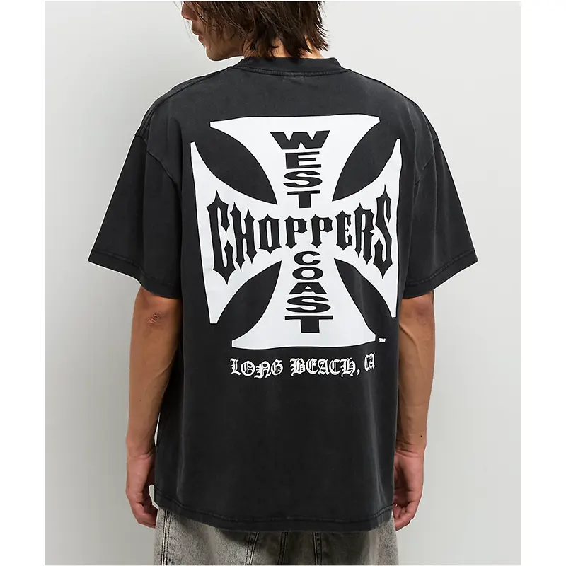 West Coast Choppers Flat Logo Black Wash T-Shirt 5 West Coast Choppers T-shirt <p>Bring classic moto and garage-inspired attitude to your wardrobe with the West Coast Choppers T-shirt. Its bold graphic identity makes it an easy statement piece with denim, boots, or casual streetwear layers. Shop the West Coast Choppers T-shirt online for everyday outfits, biker-inspired styling, and a rugged graphic tee look.</p>