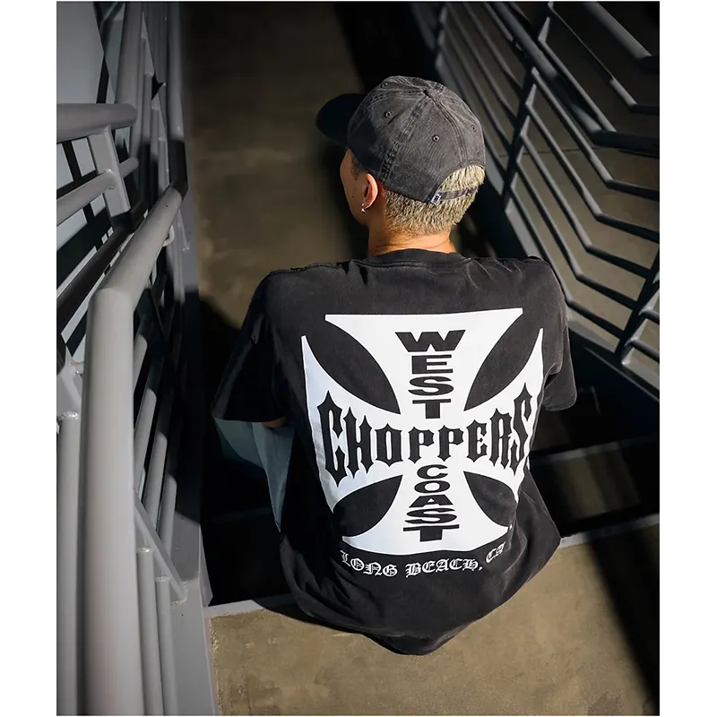 West Coast Choppers Flat Logo Black Wash T-Shirt West Coast Choppers T-shirt <p>Bring classic moto and garage-inspired attitude to your wardrobe with the West Coast Choppers T-shirt. Its bold graphic identity makes it an easy statement piece with denim, boots, or casual streetwear layers. Shop the West Coast Choppers T-shirt online for everyday outfits, biker-inspired styling, and a rugged graphic tee look.</p>