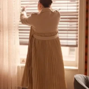 Areena Design <strong>Product Specification</strong> <ul> <li>Material: Cotton Material</li> <li>Internal: Soft Viscose Fabric Lining</li> <li>Collar: Shirt Style Collar with Shoulder Loops</li> <li>Sleeves: Long Buttoned Strap Sleeves</li> <li>Cuffs: Open Hem Cuffs</li> <li>Pockets: Two Waist Pockets Outside, Two Pockets Inside</li> <li>Closure: Front Open with a Buttoned Closure</li> <li>Color: Beige</li> <li>Women’s Beige Pleated Design Trench Coat</li> </ul> Only Murders in the Building S04 Selena Gomez Pleated Coat <strong>Product Specification</strong> <ul> <li>Material: Cotton Material</li> <li>Internal: Soft Viscose Fabric Lining</li> <li>Collar: Shirt Style Collar with Shoulder Loops</li> <li>Sleeves: Long Buttoned Strap Sleeves</li> <li>Cuffs: Open Hem Cuffs</li> <li>Pockets: Two Waist Pockets Outside, Two Pockets Inside</li> <li>Closure: Front Open with a Buttoned Closure</li> <li>Color: Beige</li> <li>Women’s Beige Pleated Design Trench Coat</li> </ul>