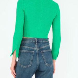 Areena Design <h2> Product Specifications</h2> <div class="product-specifications"> <ul> <li><strong>Inspiration:</strong> Emily Cooper / Lily Collins (<em>Emily In Paris</em>)</li> <li><strong>Outer Material:</strong> Premium Quality Crochet Fabric</li> <li><strong>Inner Lining:</strong> Soft Viscose Lining for Maximum Comfort</li> <li><strong>Front Closure:</strong> Classic Button Closure</li> <li><strong>Collar Style:</strong> Elegant Shirt / Turn-Down Collar</li> <li><strong>Sleeves:</strong> Full-Length Sleeves</li> <li><strong>Cuffs:</strong> Sleek Open Hem / Rounded Cuffs</li> <li><strong>Pockets:</strong> Two Exterior Waist Pockets</li> <li><strong>Color:</strong> Vibrant Emerald Green</li> <li><strong>Gender:</strong> Women</li> </ul> </div> Emily In Paris S06 Lily Collins Green Crochet Jacket <h2> Product Specifications</h2> <div class="product-specifications"> <ul> <li><strong>Inspiration:</strong> Emily Cooper / Lily Collins (<em>Emily In Paris</em>)</li> <li><strong>Outer Material:</strong> Premium Quality Crochet Fabric</li> <li><strong>Inner Lining:</strong> Soft Viscose Lining for Maximum Comfort</li> <li><strong>Front Closure:</strong> Classic Button Closure</li> <li><strong>Collar Style:</strong> Elegant Shirt / Turn-Down Collar</li> <li><strong>Sleeves:</strong> Full-Length Sleeves</li> <li><strong>Cuffs:</strong> Sleek Open Hem / Rounded Cuffs</li> <li><strong>Pockets:</strong> Two Exterior Waist Pockets</li> <li><strong>Color:</strong> Vibrant Emerald Green</li> <li><strong>Gender:</strong> Women</li> </ul> </div>