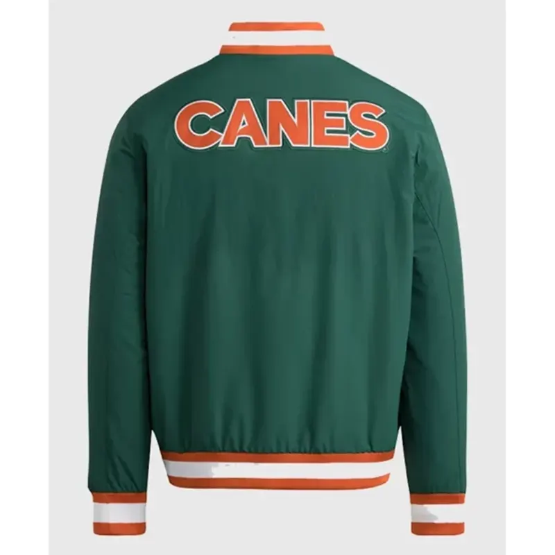 Adidas Miami Hurricanes Dugout Green Jacket 1 Adidas Miami Hurricanes Dugout Green Jacket <p>Show your sports-inspired style with the <strong>Adidas Miami Hurricanes Dugout Green Jacket</strong>. This jacket combines a bold team-focused look with versatile everyday appeal, making it ideal for game-day outfits, casual wear, and fan collections.</p>