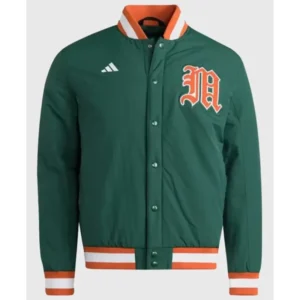 Adidas Miami Hurricanes Dugout Green Jacket