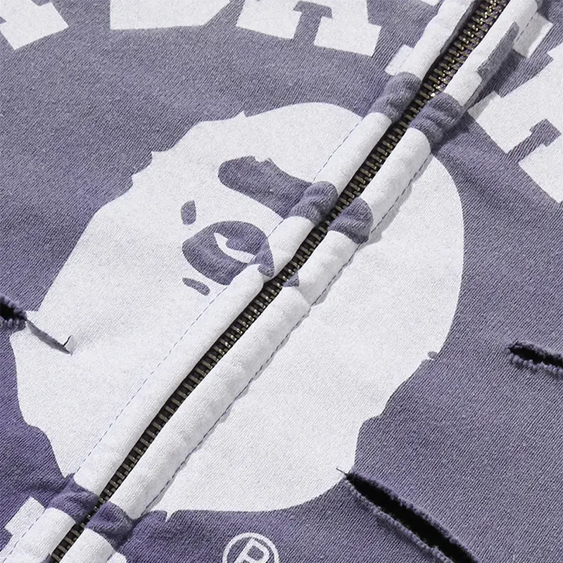 BAPE Destroy Layered Purple Relaxed Zip Hoodie 1 BAPE Destroy Layered Purple Relaxed Zip Hoodie <p>Shop the BAPE Destroy Layered Purple Relaxed Zip Hoodie, a versatile zip hoodie with a bold contemporary look. Easy to style as a casual layer, it pairs naturally with streetwear, sneakers, and relaxed everyday outfits. Add the BAPE Destroy Layered Purple Relaxed Zip Hoodie to your rotation for distinctive branded style and effortless layering.</p>