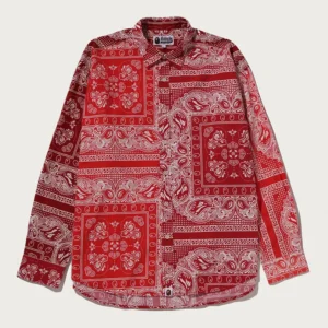BAPE Paisley Pattern Red Long Sleeves Shirt