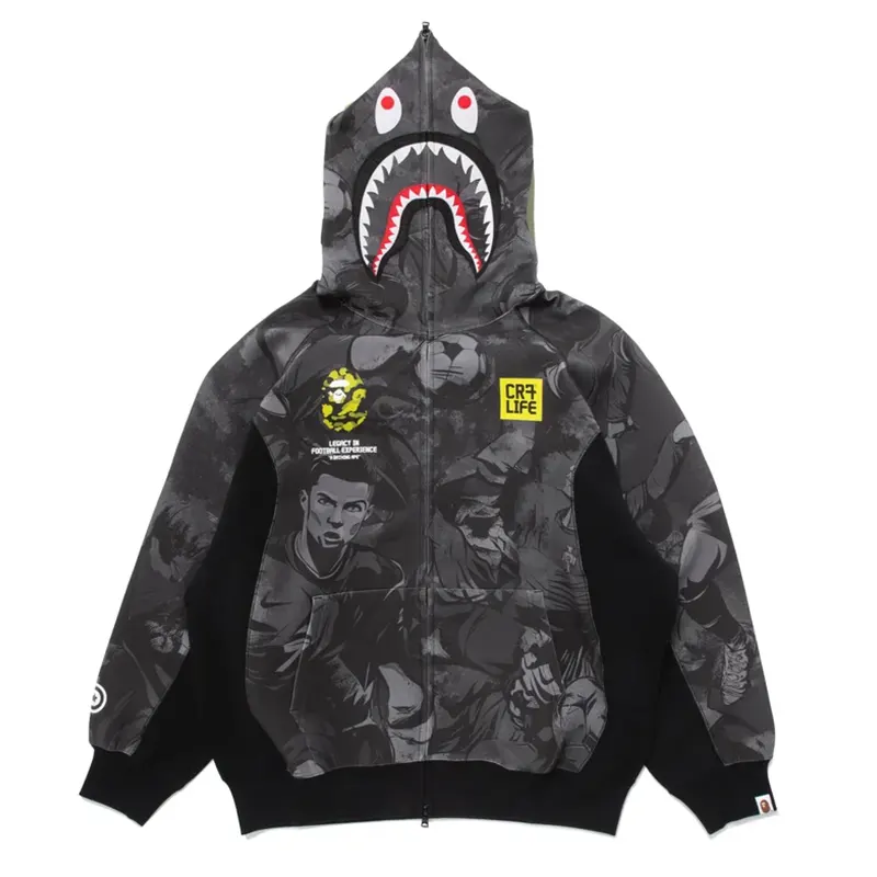 BAPE X CR7 Life All Over Print Logo Relaxed Fit Shark Hoodie 5 BAPE X CR7 Life All Over Print Logo Relaxed Fit Shark Hoodie <p>Shop the BAPE X CR7 Life All Over Print Logo Relaxed Fit Shark Hoodie, a standout hoodie for fans of modern sportswear and streetwear style. Featuring a recognizable branded look, this piece is ideal for casual outfits, game-day layering, and everyday wear. Add the BAPE X CR7 Life All Over Print Logo Relaxed Fit Shark Hoodie to your wardrobe for a bold, versatile statement.</p>