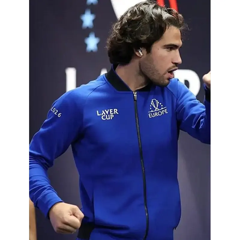 Carlos Alcaraz Laver Cup 2026 Team Europe Jacket Laver Cup 2026 Carlos Alcaraz Blue Bomber Jacket <p>Discover the Laver Cup 2026 Carlos Alcaraz Blue Bomber Jacket, a distinctive MA-1 inspired bomber jacket combining aviation heritage with standout collaborative styling. Ideal for collectors, streetwear outfits, and statement layering, this jacket brings bold visual character to everyday looks. Shop this piece for a unique addition to your outerwear rotation.</p>