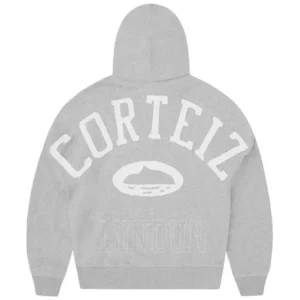 Corteiz Lundun Stitch Zip Heather Grey Hoodie