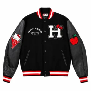 Hello Kitty Apples H Black Varsity Jacket