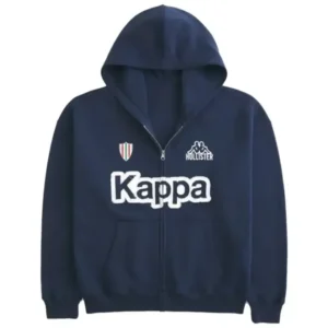 Hollister x Kappa Boxy Zip-Up Logo Graphic Hoodie