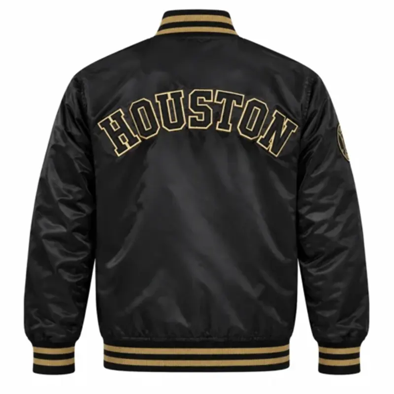 Houston Astros Black and Gold Varsity Jacket 1 Men's Houston Astros Black and Gold Varsity Jacket