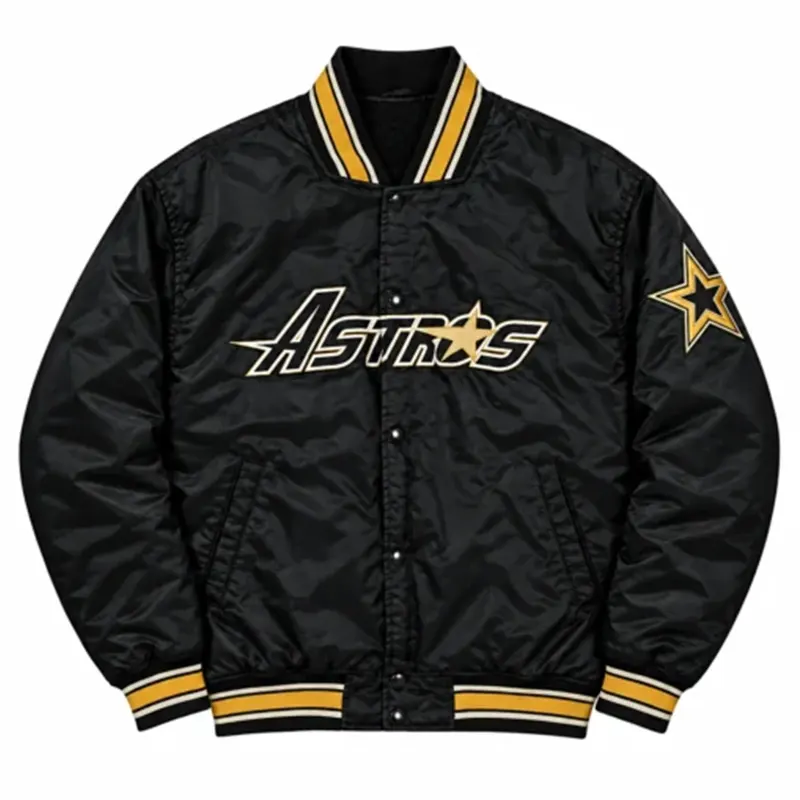 Houston Astros Black and Gold Varsity Jacket Houston Astros Black and Gold Varsity Jacket