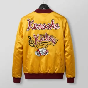 Areena Design <p>Men's yellow satin John Candy Home Alone Gus Polinski Jacket with rib-knit trim, viscose lining, and YKK zipper.</p> John Candy Home Alone Gus Polinski Jacket <p>Men's yellow satin John Candy Home Alone Gus Polinski Jacket with rib-knit trim, viscose lining, and YKK zipper.</p>