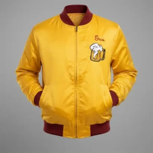 Areena Design <p>Men's yellow satin John Candy Home Alone Gus Polinski Jacket with rib-knit trim, viscose lining, and YKK zipper.</p> John Candy Home Alone Gus Polinski Jacket <p>Men's yellow satin John Candy Home Alone Gus Polinski Jacket with rib-knit trim, viscose lining, and YKK zipper.</p>