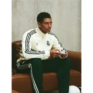 Areena Design <p>Shop the <strong>Jude Bellingham EA FC 27 Real Madrid Track Jacket</strong>, crafted from premium fleece fabric in a stylish white color. This jacket offers a comfortable fit, durable construction, and a standout look for casual wear, streetwear, fan outfits, and everyday styling.</p><ul><li><strong>Material:</strong> Fleece</li><li><strong>Color:</strong> White</li><li><strong>Style:</strong> Comfortable, versatile, and easy to layer</li></ul> Men's Jude Bellingham EA FC 27 Real Madrid White Track Jacket