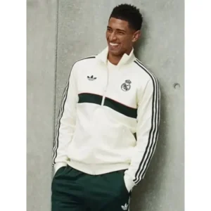 Areena Design <p>Shop the <strong>Jude Bellingham EA FC 27 Real Madrid Track Jacket</strong>, crafted from premium fleece fabric in a stylish white color. This jacket offers a comfortable fit, durable construction, and a standout look for casual wear, streetwear, fan outfits, and everyday styling.</p><ul><li><strong>Material:</strong> Fleece</li><li><strong>Color:</strong> White</li><li><strong>Style:</strong> Comfortable, versatile, and easy to layer</li></ul> Men's Jude Bellingham EA FC 27 Real Madrid Track Jacket