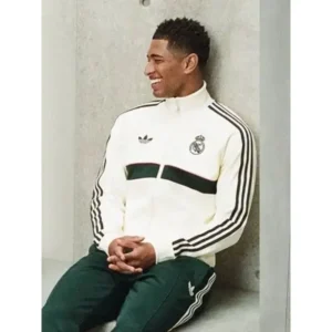 Areena Design <p>Shop the <strong>Jude Bellingham EA FC 27 Real Madrid Track Jacket</strong>, crafted from premium fleece fabric in a stylish white color. This jacket offers a comfortable fit, durable construction, and a standout look for casual wear, streetwear, fan outfits, and everyday styling.</p><ul><li><strong>Material:</strong> Fleece</li><li><strong>Color:</strong> White</li><li><strong>Style:</strong> Comfortable, versatile, and easy to layer</li></ul> Jude Bellingham EA FC 27 Real Madrid White Track Jacket