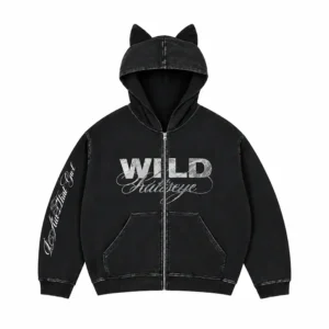 Katseye Yoonchae Cat Ear Black Hoodie