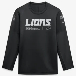 Lions 2026 Salute to Service Black Crewneck Sweatshirt