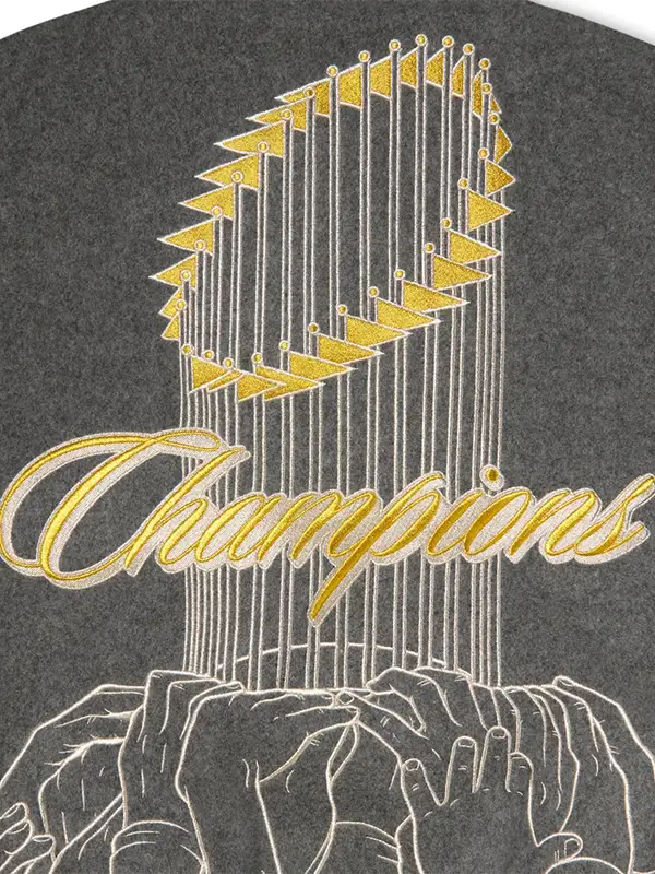 Milwaukee-Brewers-2026-Destroyer-World-Series-Champions-Baseball-Jacket Brewers World Series Champions Destroyer Baseball Jacket <ul> <li>Material: Wool with Leather Sleeves</li> <li>Collar: Rib-Knitted Collar</li> <li>Cuffs: Rib-Knitted Cuffs</li> <li>Closure: Buttoned Closure</li> <li>Color: Gray & Cream</li> </ul>