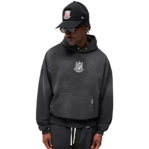 Areena Design <p>Show your team pride in the Stained Black Fleece NFL Shield x Represent Hoodie with comfortable everyday style, versatile layering, and a confident fan-focused finis</p> Unisex NFL Shield x Represent Black Hoodie
