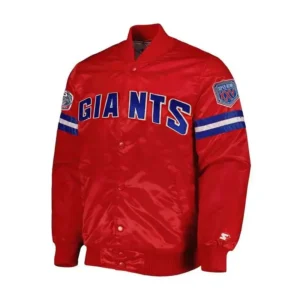 Areena Design <p>Shop the NY Giants 25th Anniversary Satin Red Jacket in Red Satin, made for comfortable everyday wear, easy layering, game days, travel, weekends, gifting, NY Giants 25th Anniversary Satin Red Jacket
