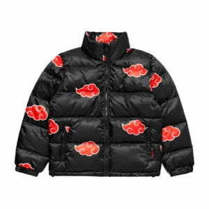 Naruto Akatsuki Black Puffer Jacket