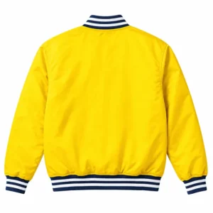 Areena Design <p>Shop the New York Yankees Dugout Yellow Varsity Jacket in Yellow Satin, made for comfortable everyday wear, easy layering, game days, travel, weekends, gifti New York Yankees Dugout Yellow Varsity Jacket