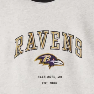 Areena Design <p>Show your team pride in this Heather Gray Fleece sweatshirt. Soft, versatile, and easy to style, it brings comfortable team spirit to game days, casual weekends, travel, and everyday layering with a polished athletic finish.</p> Off Season x NFL Baltimore Ravens Mock Neck Sweatshirt