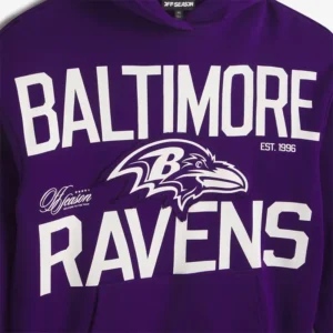 Areena Design <p>Show your team pride in this Purple Fleece hoodie. Soft, versatile, and easy to style, it brings comfortable team spirit to game days, casual weekends, travel, and everyday layering with a polished athletic finish.</p> Off Season x NFL Baltimore Ravens Oversized Hoodie