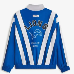 Areena Design <p>Show your team pride in the Blue Polyester Off Season x NFL Detroit Lions Full-Zip Windbreaker Jacket with comfortable everyday style, versatile layering, and a conf</p> Off Season x NFL Detroit Lions Full-Zip Windbreaker Jacket
