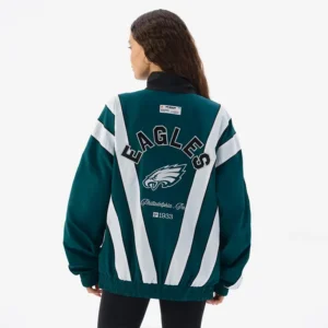 Areena Design <p>Show your team pride in the Midnight Green Polyester Off Season x NFL Philadelphia Eagles Full-Zip Windbreaker Jacket with comfortable everyday style, versatile laye</p> Off Season x NFL Philadelphia Eagles Full-Zip Polyester Windbreaker Jacket