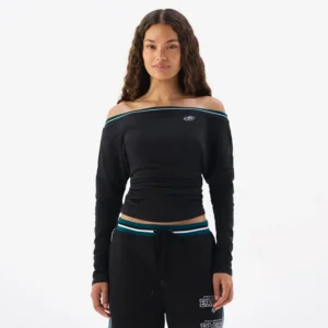 Areena Design <p>Show your team pride in this Black Fleece top. Soft, versatile, and easy to style, it brings comfortable team spirit to game days, casual weekends, travel, and everyday layering with a polished athletic finish.</p> Off Season x NFL Philadelphia Eagles Off The Shoulder Long Sleeve Top