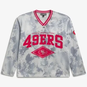 Off Season x NFL San Francisco 49ers Camo Mesh Long Sleeve V-Neck Top