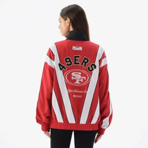 Areena Design <p>Show your team pride in the Scarlet Polyester Off Season x NFL San Francisco 49ers Full-Zip Windbreaker Jacket with comfortable everyday style, versatile layering, a</p> Off-Season x NFL San Francisco 49ers Full-Zip Windbreaker Jacket