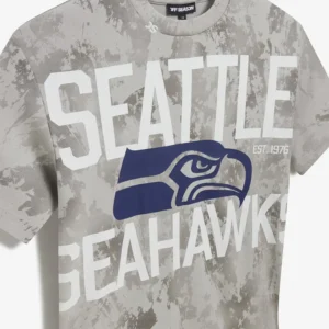 Areena Design <p>Show your team pride in this Gray Cotton T-shirt. Soft, versatile, and easy to style, it brings comfortable team spirit to game days, casual weekends, travel, and everyday layering with a polished athletic finish.</p> Off Season x NFL Seattle Seahawks Camo Graphic T-Shirt