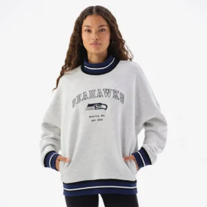 Areena Design <p>Show your team pride in this Heather Gray Fleece sweatshirt. Soft, versatile, and easy to style, it brings comfortable team spirit to game days, casual weekends, travel, and everyday layering with a polished athletic finish.</p> Off Season x NFL Seattle Seahawks Mock Neck Sweatshirt