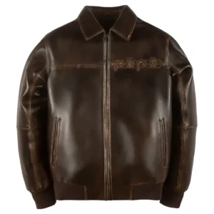 Pelle Pelle Corded Brown Leather Jacket
