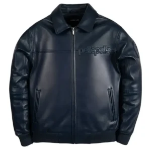 Pelle Pelle Corded Navy Leather Jacket