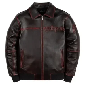 Pelle Pelle Corded Red Ghosting Leather Jacket