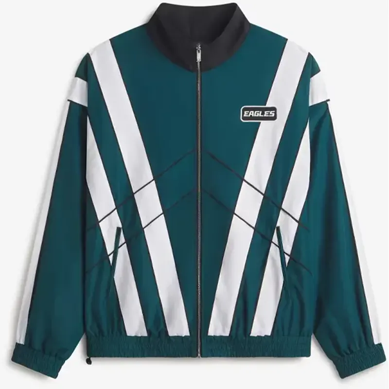 Philadelphia Eagles Off Season Full Zip Windbreaker Jacket 4 Philadelphia Eagles Off Season Full Zip Windbreaker Jacket <p>Shop the <strong>Philadelphia Eagles Off Season Full Zip Windbreaker Jacket</strong>, crafted from premium polyester fabric in a stylish green color. This jacket offers a comfortable fit, durable construction, and a standout look for casual wear, streetwear, fan outfits, and everyday styling.</p><ul><li><strong>Material:</strong> Polyester</li><li><strong>Color:</strong> Green</li><li><strong>Style:</strong> Comfortable, versatile, and easy to layer</li></ul>