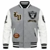 Areena Design <p>Shop the Princess Racing Pink Bomber Jacket in Pink Satin, made for comfortable everyday wear, easy layering, game days, travel, weekends, gifting, and versa Raiders Prep Grey Varsity Jacket