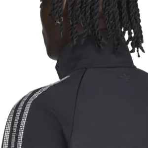 Areena Design <h2>Product Specifications</h2>
<ul>
<li>Official Adidas x SP5DER collaboration piece</li>
<li>Signature shimmering rhinestone logo across chest</li>
<li>Iconic rhinestone 3-stripes detailing down the sleeves</li>
<li>Made from premium 100% recycled polyester fabric</li>
<li>Full-zip front closure with classic stand-up high collar</li>
<li>Sturdy ribbed cuffs and hem for a comfortable athletic fit</li>
</ul> SP5DER Rhinestone Black Track Jacket <h2>Product Specifications</h2>
<ul>
<li>Official Adidas x SP5DER collaboration piece</li>
<li>Signature shimmering rhinestone logo across chest</li>
<li>Iconic rhinestone 3-stripes detailing down the sleeves</li>
<li>Made from premium 100% recycled polyester fabric</li>
<li>Full-zip front closure with classic stand-up high collar</li>
<li>Sturdy ribbed cuffs and hem for a comfortable athletic fit</li>
</ul>
