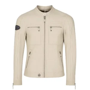 Steve McQueen Dennis 2 Leather Jacket ECRU